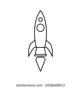 rocket launch, spaceship icon vector