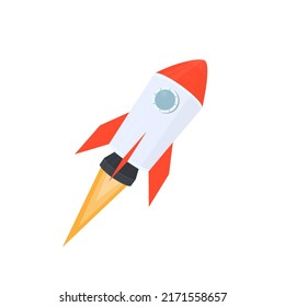 Rocket. Launch of a spaceship, vector illustration