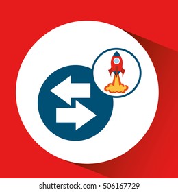 rocket launch start up business arrows graphic vector illustration