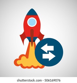 rocket launch start up business arrows graphic vector illustration