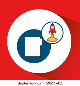 rocket launch start up business file graphic vector illustration