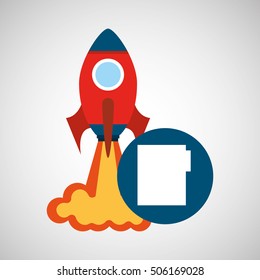 rocket launch start up business file graphic vector illustration