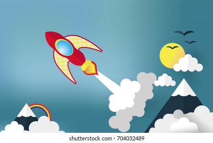 Rocket Launch to start the business. It has been inspired by paper art.