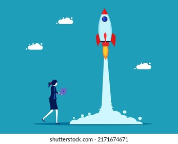 rocket launch. Start a business. Rockets fly into the sky. business and investment concept 
