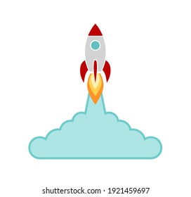 rocket launch start up concept icon