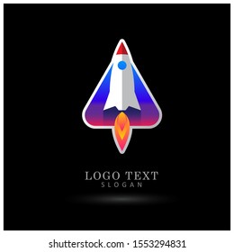 Rocket Launch & Start Logo. Symbol & Icon Vector Template.