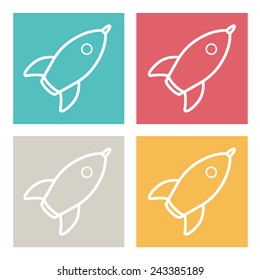 Concepto de Ideas de Éxito de Innovación Empresarial de Lanzamiento de Cohetes