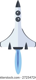 Ilustração plana do vetor do conceito de crescimento do lançamento do foguete