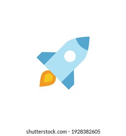 Rocket launch, startup icon in color icon, isolated on white background 