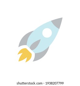 Rocket launch, startup icon in color icon, isolated on white background 