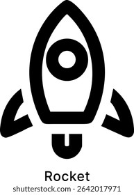 Rocket Launch Startup Space Black Fill Icon Design