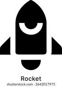 Rocket Launch Startup Space Black Fill Icon Design