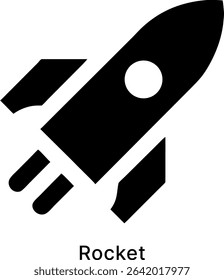 Rocket Launch Startup Space Black Fill Icon Design