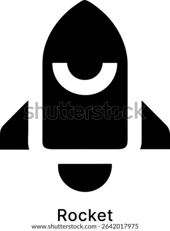 Rocket Launch Startup Space Black Fill Icon Design