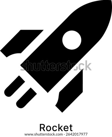 Rocket Launch Startup Space Black Fill Icon Design
