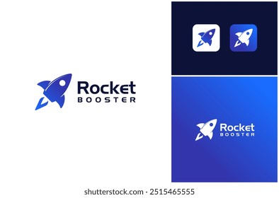 Rocket Launch Startup Spaceship Shuttle Space Vehicle Modern Icon Vector Logo Design Illustration