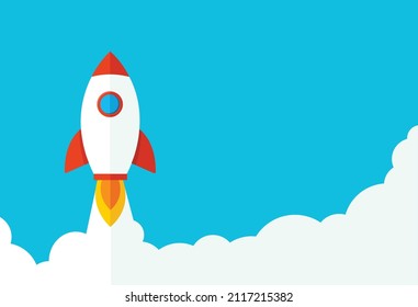 rocket launch. start-up symbol  vector illustration