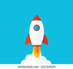 rocket launch. start-up symbol  vector illustration
