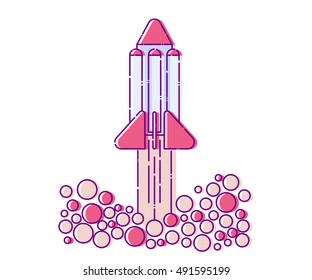Rocket launch. startup vector illustration 