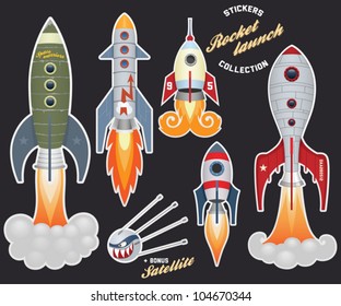 Rocket launch (stickers collection)