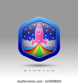 Rocket launch symbol for new ideas and technologies