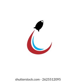Rocket Launch technology vector logo design