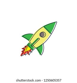Rocket launch template clip art. Startup business concept icon design. Vector illustration