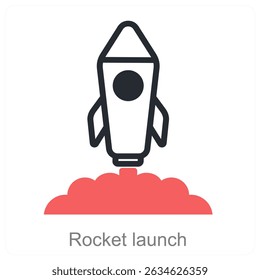 rocket launch vector icon concept design