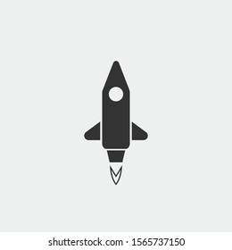 rocket launch vector icon flat isolated sign