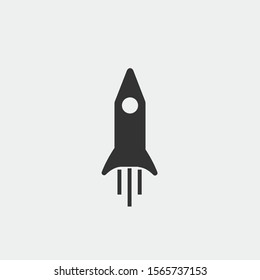 rocket launch vector icon flat isolated sign