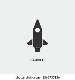 rocket launch vector icon flat isolated sign