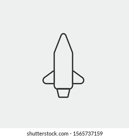 rocket launch vector icon flat isolated sign
