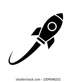Rocket launch vector icon illustration on white background