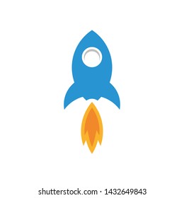 Rocket Launch Vector Icon Illustration, Rocket Logo Design