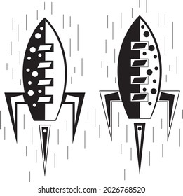 Rocket launch. vector, icon illustration