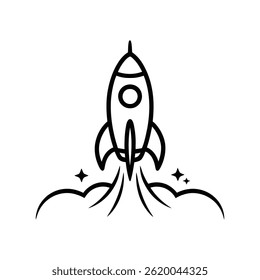 Rocket Launch Vector Icon Illustration