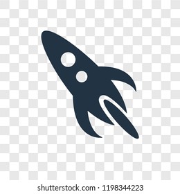 Rocket launch vector icon isolated on transparent background, Rocket launch transparency logo concept