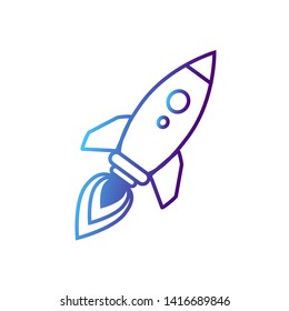 Rocket launch vector icon on dark background