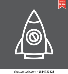 Rocket launch vector icon. SEO con Concept. Eps 10 vector illustration.