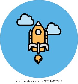 rocket launch Vector Icon which is suitable for commercial work and easily modify or edit it

