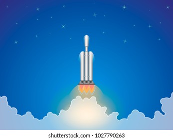 Rocket launch. Vector illustration