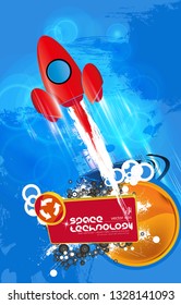 Rocket launch, vector illustration concept