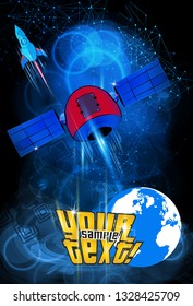 Rocket launch, vector illustration concept