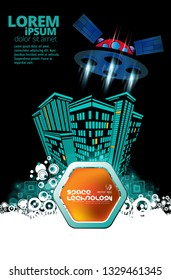 Rocket launch, vector illustration concept