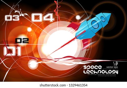 Rocket launch, vector illustration concept