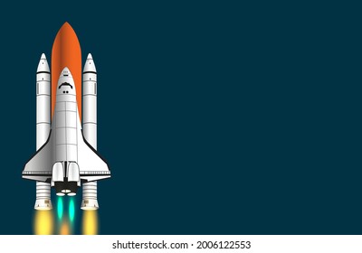 Rocket launch. vector, illustration concept of business product on a market.