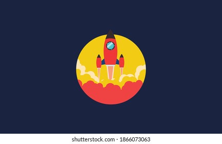 Rocket launch Vector Illustration Design