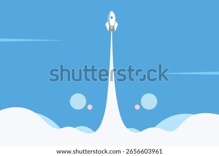 Rocket launch. Vector illustration. Design elements for a banner, poster,leaflets for business.