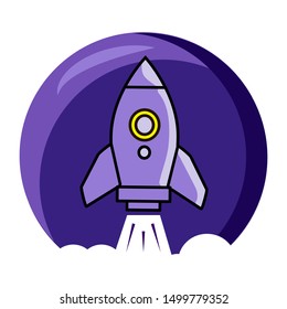 Rocket launch vector illustration, space exploration