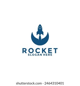 rocket launch vector logo design, simple modern rocket logo design inspiration